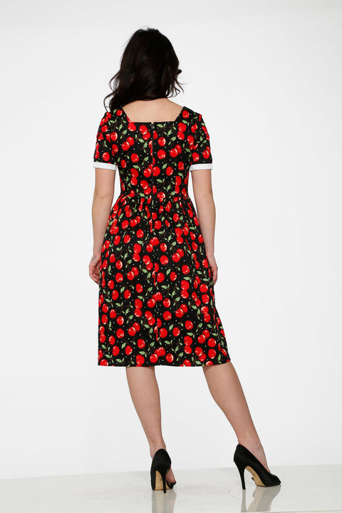 Robe cerise noire et rouge-3
