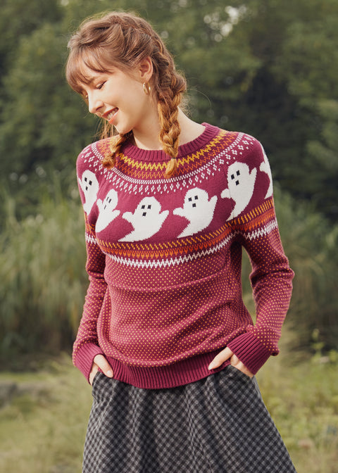 Pull Fair Isle « Tu as été ghosté(e) »-2