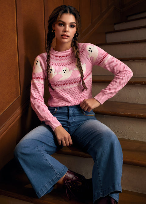 Pull Fair Isle « Tu as été ghosté(e) »-2