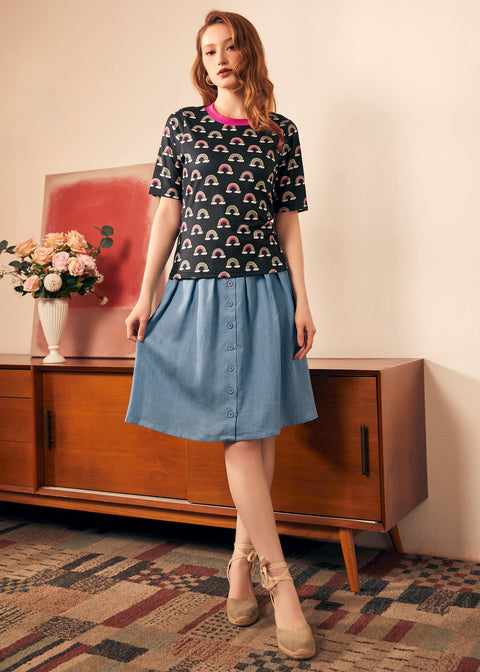 T-shirt arc-en-ciel porte-bonheur (Vente finale)-1