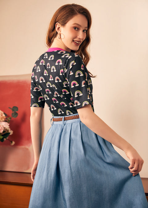 T-shirt arc-en-ciel porte-bonheur (Vente finale)-2