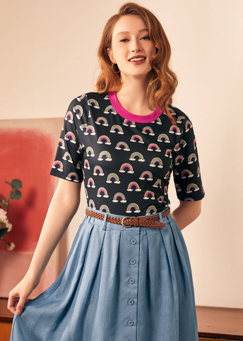 T-shirt arc-en-ciel porte-bonheur (Vente finale)-3