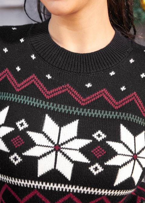 Pull d'hiver fantaisie à épaules bouffantes-5