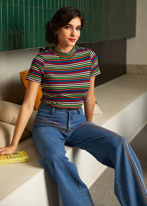 Haut à col montant « Murmures d'automne »-3