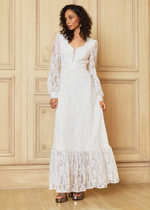 Robe longue corsetée en dentelle Beth de GUNNE SAX pour ModCloth-2