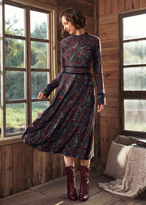 Robe midi à tapisserie pour garden-party-2