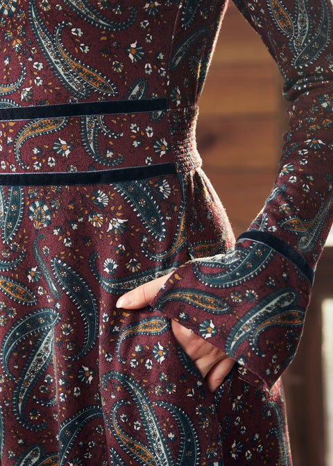 Robe midi à tapisserie pour garden-party-1