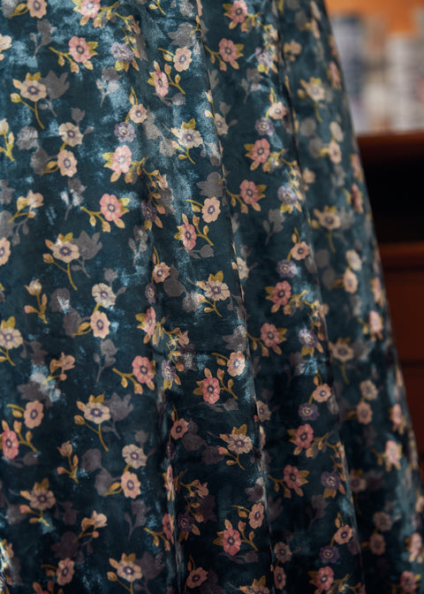 Jupe longue en velours Golden Whispers-1