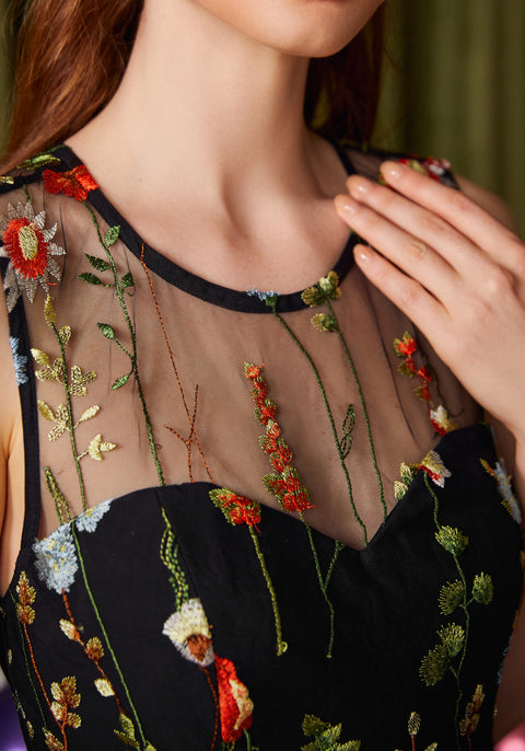 Robe longue Mystique Mirage cintrée et évasée-1