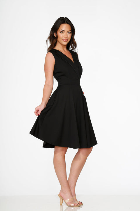 Robe trapèze noire-2
