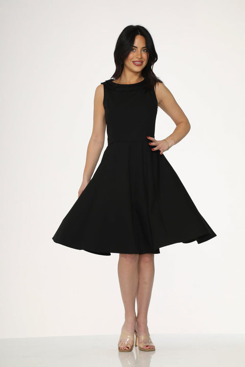 Robe trapèze noire-5