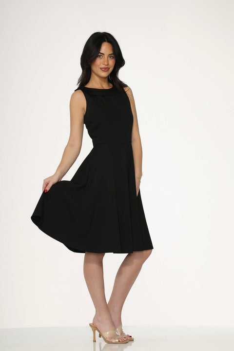 Robe trapèze noire-4