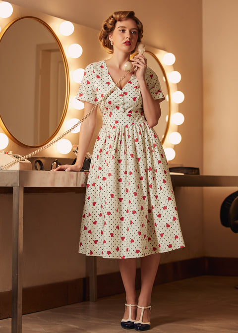 Robe cintrée et évasée, une trouvaille vintage !-2