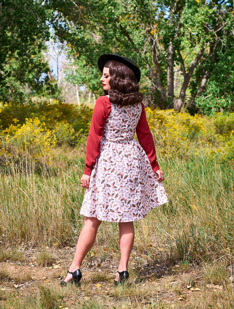 Robe midi style vintage papillon-2