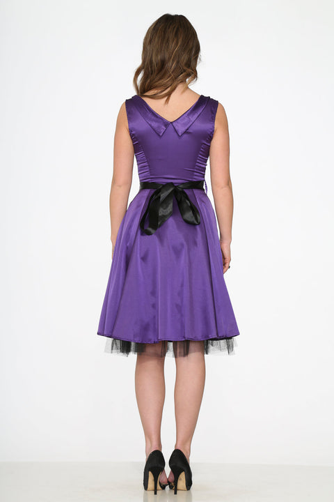 Robe trapèze violette d'occasion-5