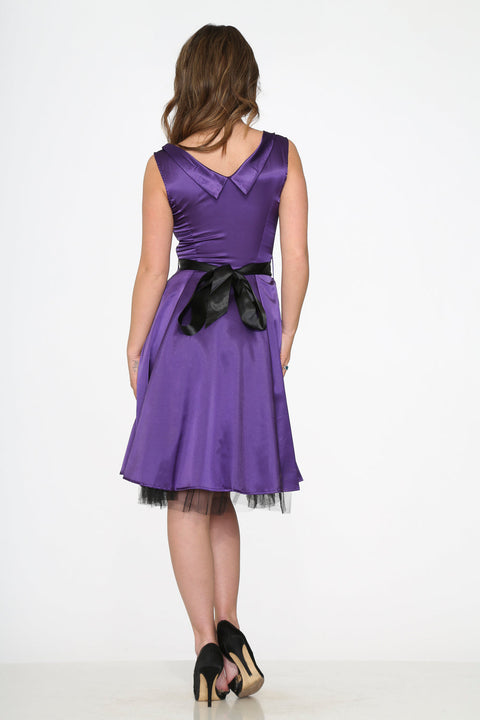 Robe trapèze violette d'occasion-6