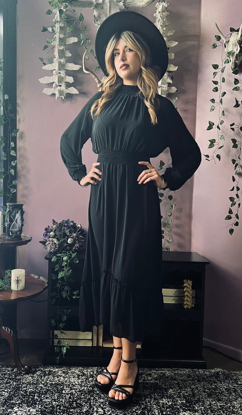 Robe de sorcière froncée style bohème classique Dorothea-5