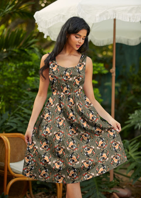 Robe rétro ajustée et évasée Badgers-2