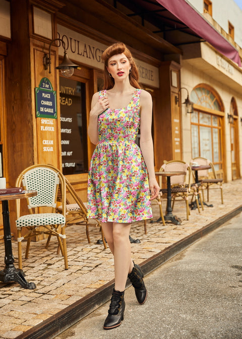 Robe courte rétro évasée Bunnys-1