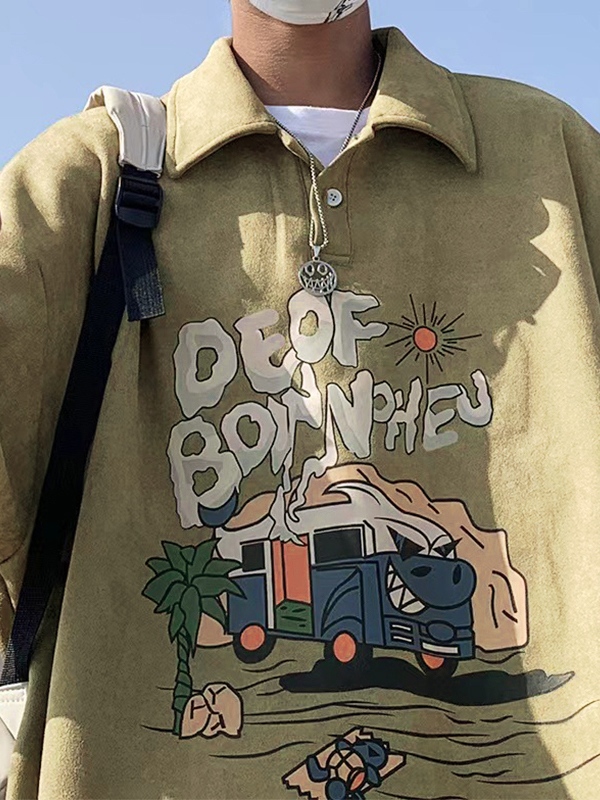 Polo con estampado divertido para hombre-2