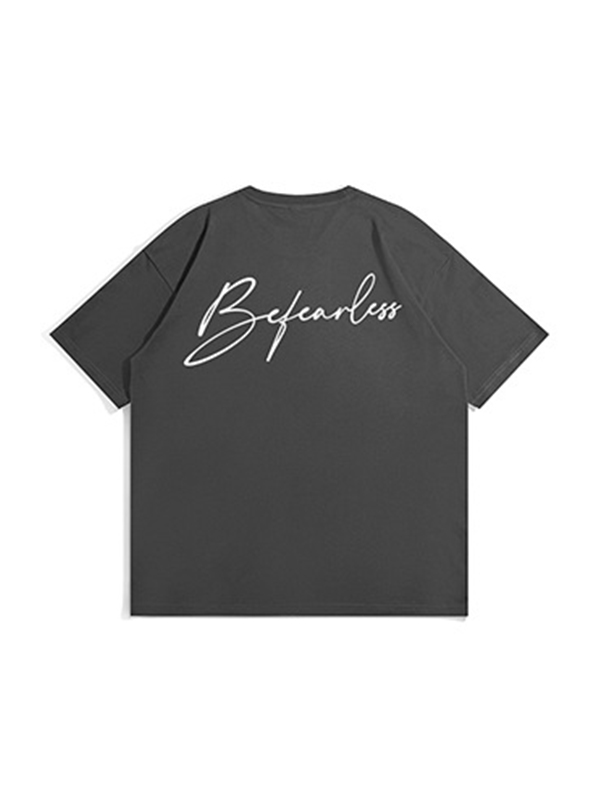 Camiseta de manga corta con estampado de letras estilo americano para hombre-3