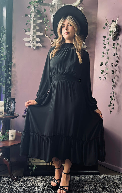 Robe de sorcière froncée style bohème classique Dorothea-3