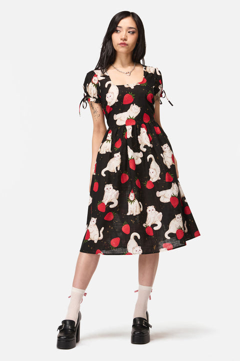 Robe à motifs Chat Fraise-2