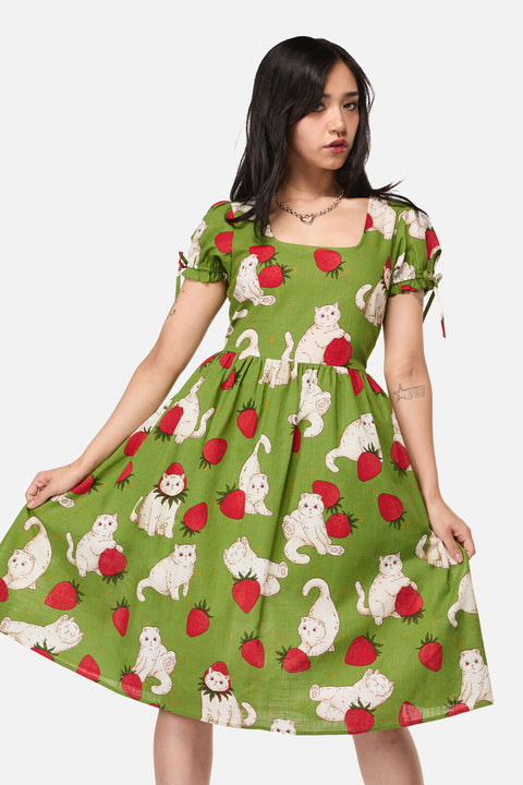 Robe à motifs Chat Fraise-8