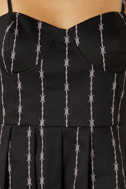 Robe bustier plissée à barbelés-1