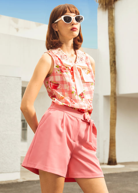 Short à nœud rose-3