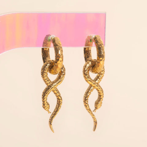 Breloques pour créoles Huggie épaisses en forme de serpent-1