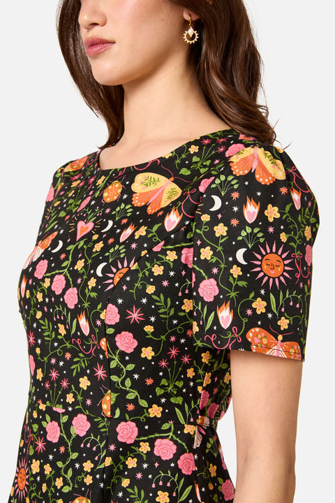 Robe midi d'inspiration folklorique-1