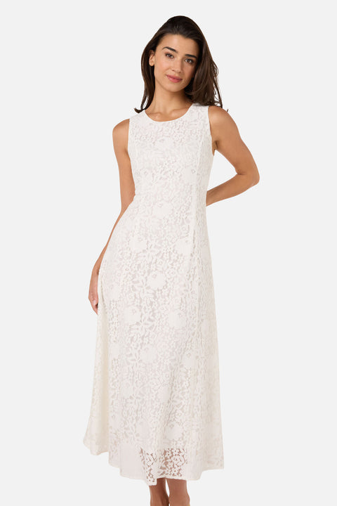 Robe midi en dentelle blanche de rêve-5
