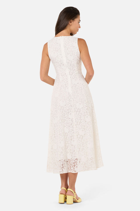Robe midi en dentelle blanche de rêve-7