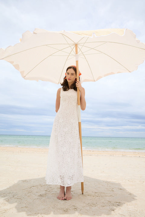 Robe midi en dentelle blanche de rêve-2