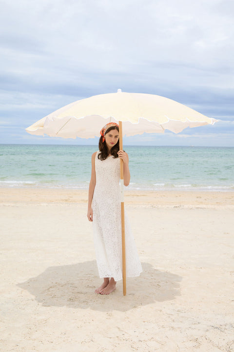 Robe midi en dentelle blanche de rêve-3