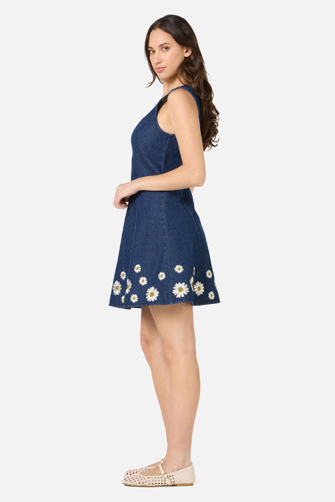 Robe mini brodée Daria Denim Daisy-4