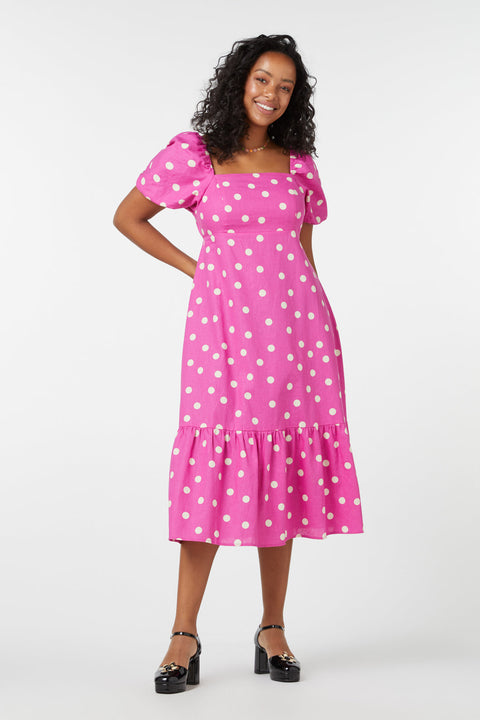 Robe midi à pois Lucy-6