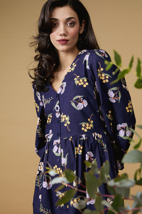 Robe smockée en coton Elsie Native-1