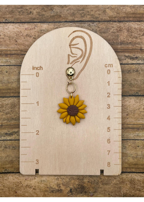 Boucles d'oreilles pendantes tournesol-1