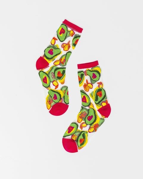 Chaussettes transparentes Avocado Lover-1