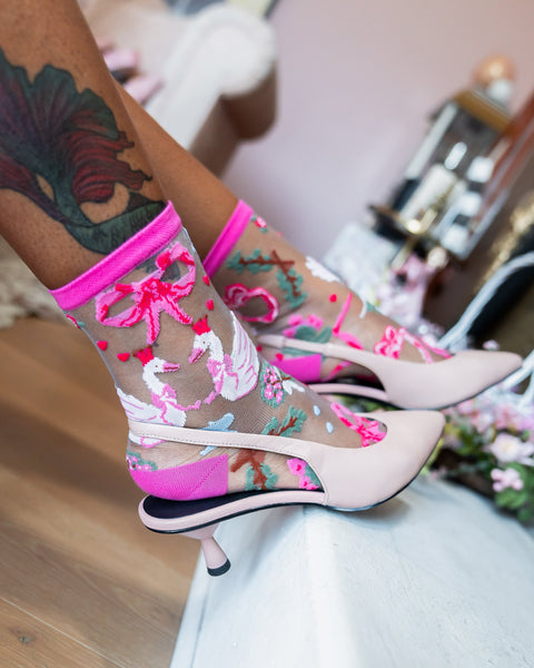 Chaussettes Balletcore transparentes mi-mollet-3