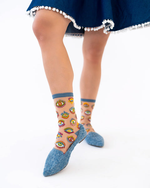 Chaussettes transparentes Evil Eye-6