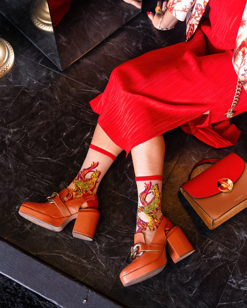 Chaussettes transparentes à motif guépard flamboyant-7