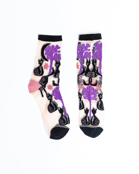 Ensemble de chaussettes transparentes pour amoureux des chats-3