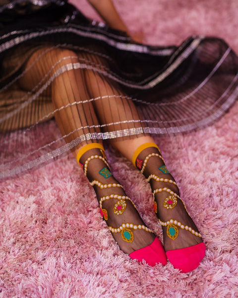 Chaussettes noires transparentes Pearls&Jewels-2