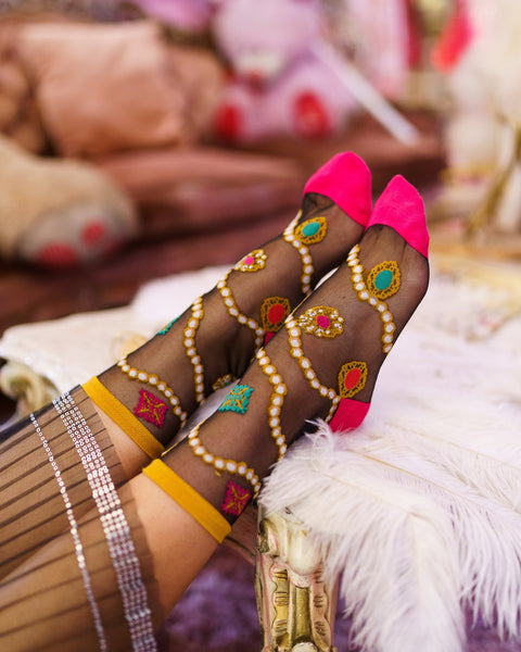 Chaussettes noires transparentes Pearls&Jewels-3