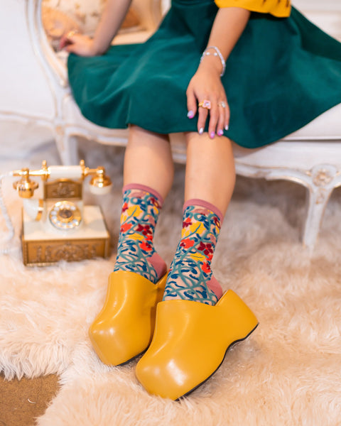 Chaussettes montantes transparentes Tapestry Vines-7