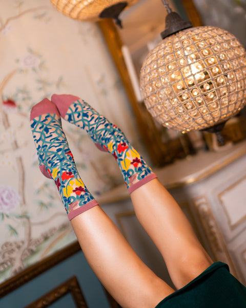 Chaussettes montantes transparentes Tapestry Vines-8