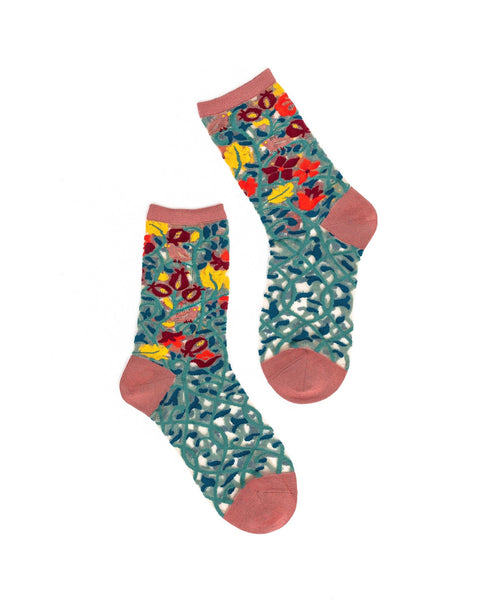 Chaussettes montantes transparentes Tapestry Vines-1